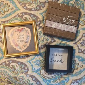 Rustic Brown and Black Home Or Office Accent Set